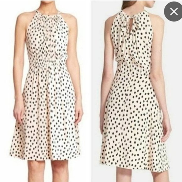-Kate Spade Ivory Speckle Dot Take A Walk on the Wild Side Dress 0 - Picture 1 of 9